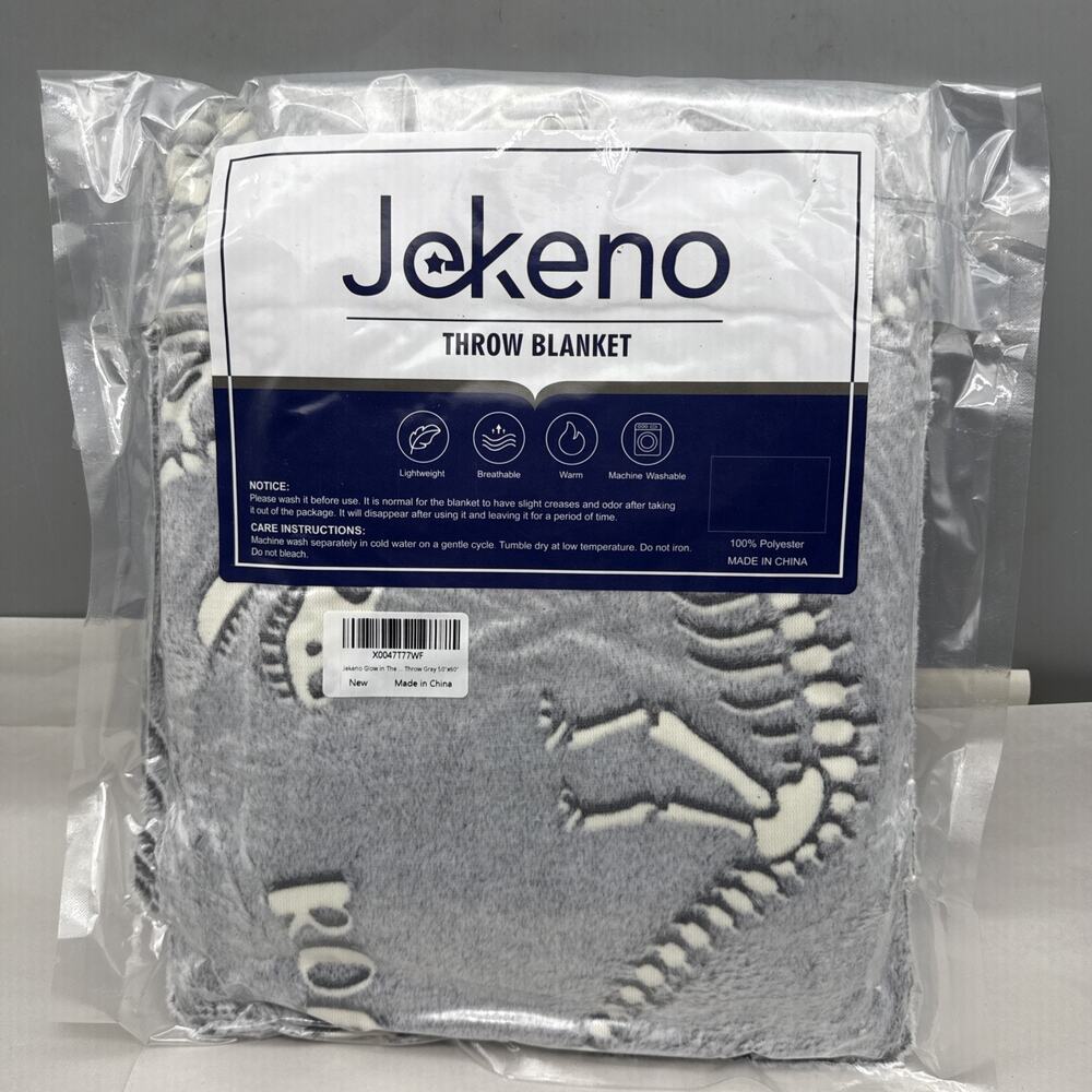 Dinosaur Throw Blanket for Kids -Dino Glow in The Dark Blanket Christmas 50x60"